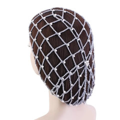 Crochet Hairnet Hair Net French Mesh Fish Net Snood with Pearls Women