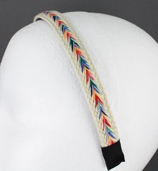 Khaki braided headband soft thread rope braid hair band skinny narrow 5/8wide