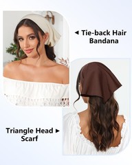 AWAYTR 3Pcs Hair Bandanas Head Kerchief for Women Girls Tie-Back Boho Hair Scarf