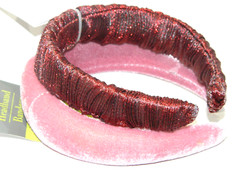 New 2 Headbands 1.25 inches Wide, Pink and Metallic Red