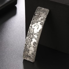 Dreamtimes Hair Clip Large Hand Crafted Metal 1 Count (Pack of 1), SILVER