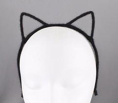 Black cat ears headband furry kitten hair band accessory cosplay cats ear