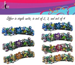 Set of 8 JCGY Med Size Barrettes Flower/Butterfly Sparkly Crystals YY86900-2-8