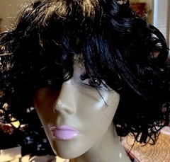 100% REMY HUMAN HAIR LACE FRONT WIG SHORT WAVY LAYERED BOB #SOFT BLACK NWT