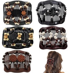 5 Pieces Stretchy Magic Hair Comb Adjustable Elastic Comb Hair Clip for Women Gi