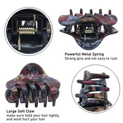 Tortoise Shell Hair Claw Clips, 2.4 Inch Medium Size Acrylic Hair Banana Barrett