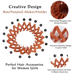 7 Pcs Bird Nest Magic Hair Clip Expandable Ponytail Holder Hair Accessories