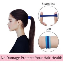 120 Pcs Blue Hair Ties for Women, No Damage Soft Seamless Nylon Hair Elastics