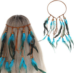 Native American Headdress,Indian Headdress,Boho Indian Feather Headband,Hippie H