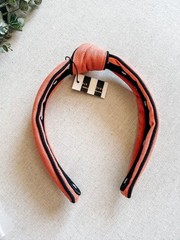 Lele Sadoughi Piping Trim Slim Knotted Headband Rose Clay NWT