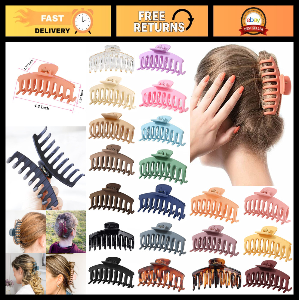 20PCS Large No-Slip Hair Claw Clips for Thick & Thin Hair – Strong Hold Accessor