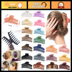 20PCS Large No-Slip Hair Claw Clips for Thick & Thin Hair – Strong Hold Accessor
