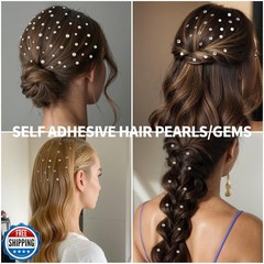 Teenitor 2662 Pcs Hair Gems Hair Pearls Face Gems, 12 Sheets Self Adhesive Fa