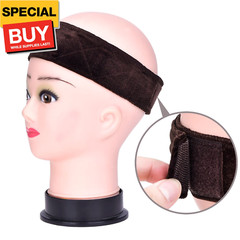2 Pack Velvet Wig Band Head Hair Band Adjustable Fastern (Black and Brown)