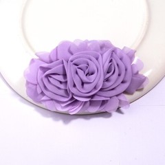 7*12cm Chiffon Fabric Flowers Handmade Rose Silk Flower For DIY Hair Accessories