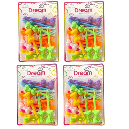 Hair Barrettes Dream Girls Hair Accessories – 4 Individual Packages