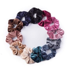 12 Pack Velvet Hair Scrunchies, Elastic Hair Bands in 12 Colors
