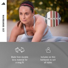 Adidas Hairband Set – 6 Thin – Multiple Colors