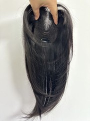 3.5×4.3″Seamless Front Lace Heat Resistant Synthetic Hair Topper Clip in 16″