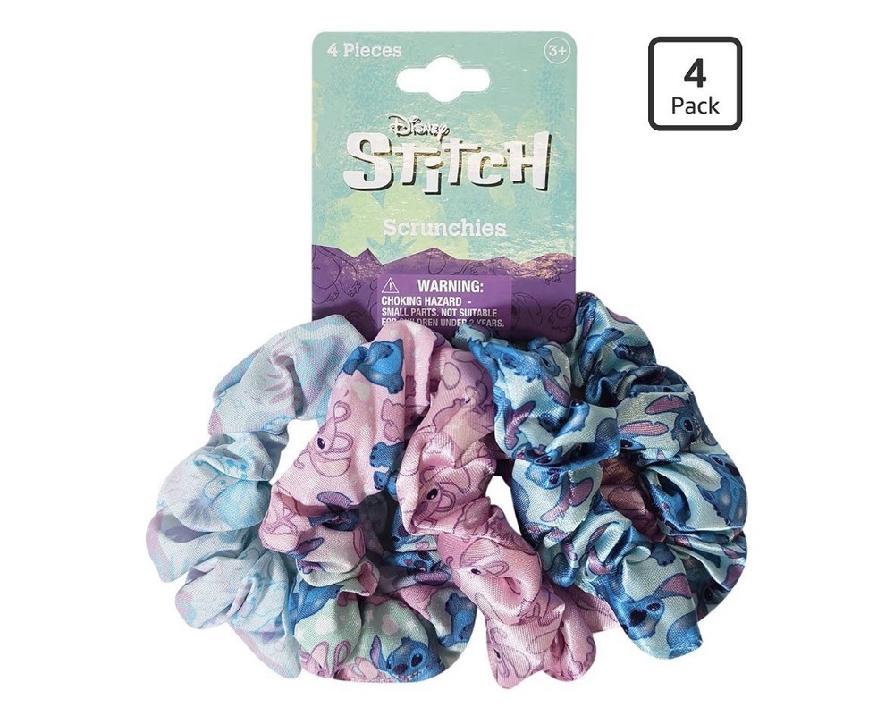 Pack Of 4 Disney Lilo And Stitch Large Scrunchies For All Ages Hair Accessories
