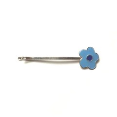 Delsol Long Thin Pin Bobby Flower Circle Side Hair Clip Boho Chic Made in France