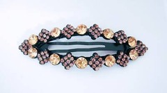 Blue or pink crystal hair pin snap clip barrette for fine thin hair