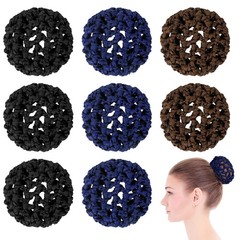 8 Pieces Ballet Hair Bun Cover for GirlsHair Nets for Buns Invisible Knit Ha