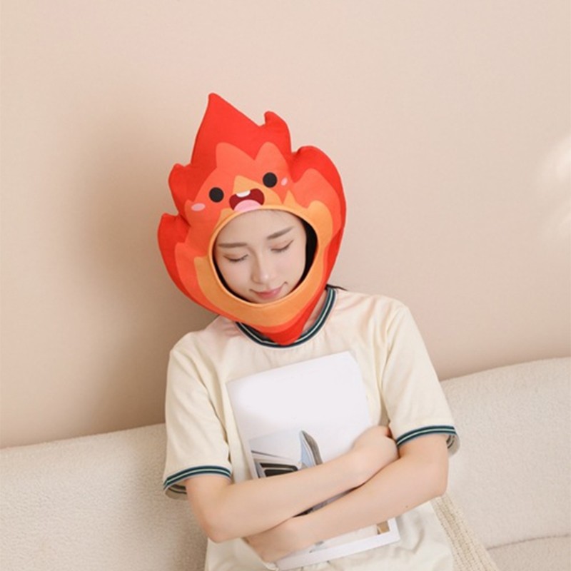 Flame Shape Pullover Hat Soft Breathable Headcover Hat for Carnivals Stage Show