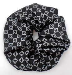 Nike Jordan Gathered Hair Tie Adult Large Scrunchie All Over Print Black/Grey