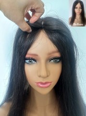 5″X5″ MONO with Silk Top Cap, Virgin Human Fine Hair Topper For Women 10″~30“
