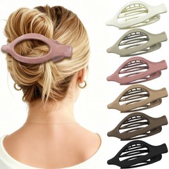 CHANDAT Flat Hair Clip 6 pcs Lay Down Claw Clips 1 Count (Pack of 6), Gloss