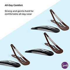 Goody Metal Snap Hair Clips 10 Count Black Brown Hair Barrettes All Hair Types