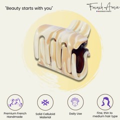 French Amie Big Fat Handmade Cellulose Acetate Small Jaw Hair Claw for Women and