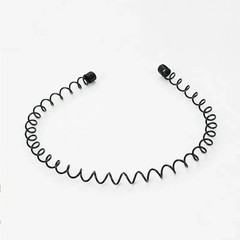 Unisex Black Elastic Non Slip Simple Metal Headbands For Men Women Wavy Hairband