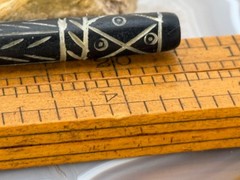 PAIR of 5″ Hand Carved Buffalo Bone Black and White Natural Hair Sticks–2322.25