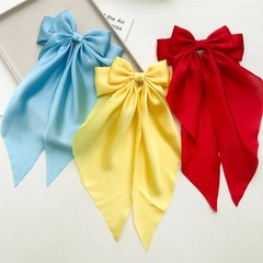 Ladies Satin Large White pink Red Blue Black Ribbon bow Oversized bow Long tail