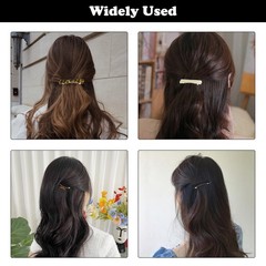 4Pcs French Barrette 1 Count (Pack of 4), Black, White, Amber, Leopard Print