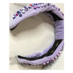 La Bella Lavender Bead Embellished Knotted Headband