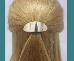 Minimalistic gold or silver metal Oval Decor Hair Tie Ponytail holder hair cuff
