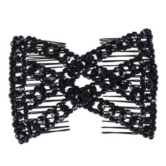 12 PCS Beaded Hair Combs Clips for Bun Maker, Thick Wavy Ponytail Accessories
