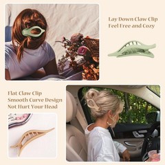 CHANDAT Flat Hair Clip 6 pcs Lay Down Claw 1 Count (Pack of 6), Colorful
