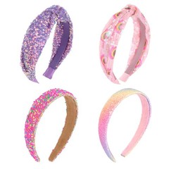 4 PCS Headbands for Girls , Glitter Cute Headbands Girls Head Bands Sparkly N…