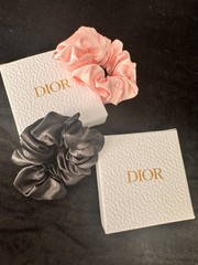 Christian DIOR Beauté Satin Hair Scrunchie Pink/Black w/original BOX