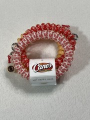 TELETIES X Canes Spiral Hair Coils Ponytail Holder Hair Ties 3 Pcs Strong Grip