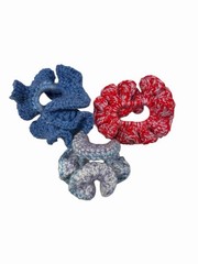 NEW hand made crocheted hair tie scrunchies LOT OF 3