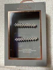 See if two Silver plated and Pearl Hair pins. New in box. 2.5 Inch