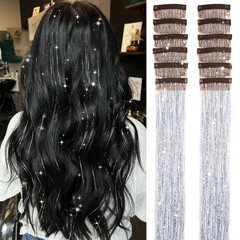 Heat Resistant Glitter Tinsel In Extensions Sparkle Accessories for Women Girls
