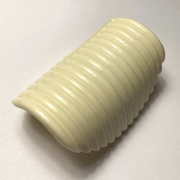 Curved Large Ponytail Barrette Bun Hair Clip Shell Ribbed Metal Made in France