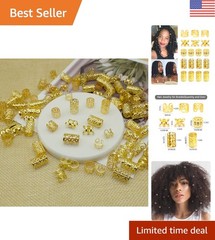 100-Piece Gold Adjustable Hair Rings – Ideal for Prom, Halloween & More