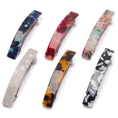 6 Pcs Hair Barrettes for Women Girls, French Flat 6 Count (Pack of 1), 1